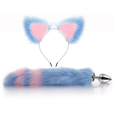 New Style Fox Tail Anal Plug Toys, Anal Butt Plug, Tail Anal Plug Untuk Wanita Fancy Cat Kitty Kostum Telinga Partai Kepala Rambut
