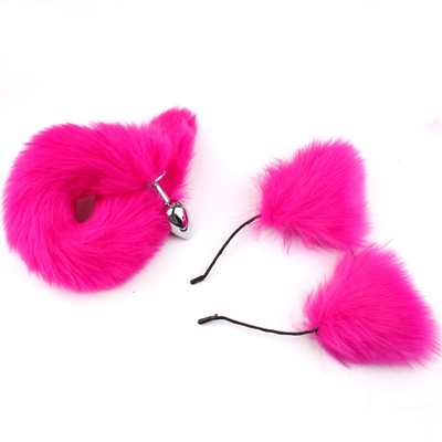 New Style Fox Tail Anal Plug Toys, Anal Butt Plug, Tail Anal Plug Untuk Wanita Fancy Cat Kitty Kostum Telinga Partai Kepala Rambut