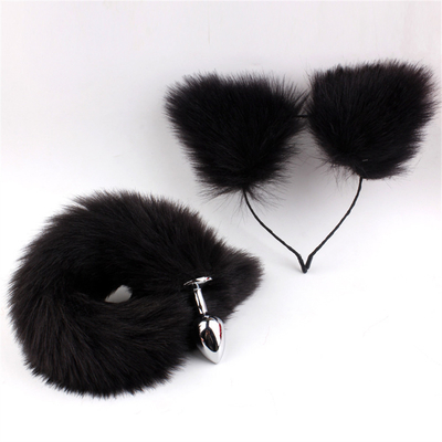 New Style Fox Tail Anal Plug Toys, Anal Butt Plug, Tail Anal Plug Untuk Wanita Fancy Cat Kitty Kostum Telinga Partai Kepala Rambut