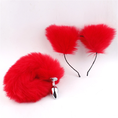 New Style Fox Tail Anal Plug Toys, Anal Butt Plug, Tail Anal Plug Untuk Wanita Fancy Cat Kitty Kostum Telinga Partai Kepala Rambut