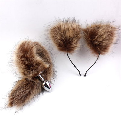 New Style Fox Tail Anal Plug Toys, Anal Butt Plug, Tail Anal Plug Untuk Wanita Fancy Cat Kitty Kostum Telinga Partai Kepala Rambut