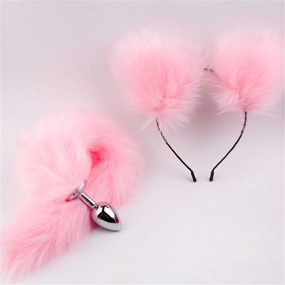 New Style Fox Tail Anal Plug Toys, Anal Butt Plug, Tail Anal Plug Untuk Wanita Fancy Cat Kitty Kostum Telinga Partai Kepala Rambut