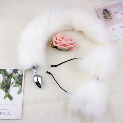 New Style Fox Tail Anal Plug Toys, Anal Butt Plug, Tail Anal Plug Untuk Wanita Fancy Cat Kitty Kostum Telinga Partai Kepala Rambut
