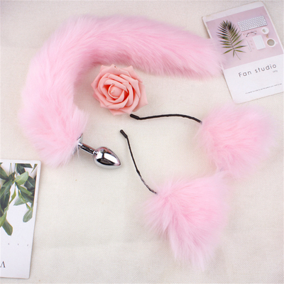 New Style Fox Tail Anal Plug Toys, Anal Butt Plug, Tail Anal Plug Untuk Wanita Fancy Cat Kitty Kostum Telinga Partai Kepala Rambut