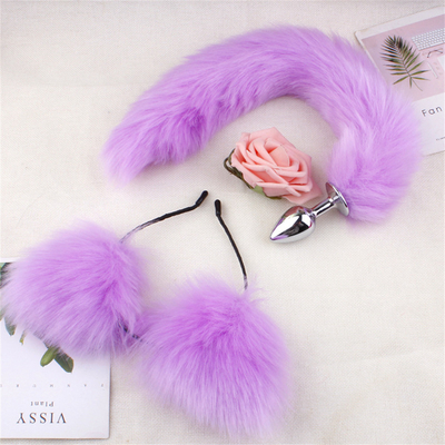 New Style Fox Tail Anal Plug Toys, Anal Butt Plug, Tail Anal Plug Untuk Wanita Fancy Cat Kitty Kostum Telinga Partai Kepala Rambut