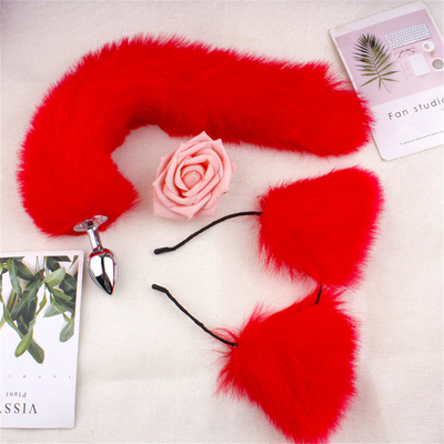 New Style Fox Tail Anal Plug Toys, Anal Butt Plug, Tail Anal Plug Untuk Wanita Fancy Cat Kitty Kostum Telinga Partai Kepala Rambut