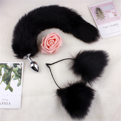 New Style Fox Tail Anal Plug Toys, Anal Butt Plug, Tail Anal Plug Untuk Wanita Fancy Cat Kitty Kostum Telinga Partai Kepala Rambut