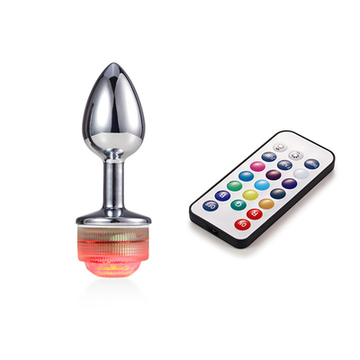 Mengubah warna Anus Pembesaran Anus Kaki Plug Dengan Remote Anal Light Up Plug Anal Plug Dengan Lampu Led