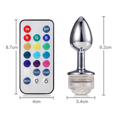 Mengubah warna Anus Pembesaran Anus Kaki Plug Dengan Remote Anal Light Up Plug Anal Plug Dengan Lampu Led