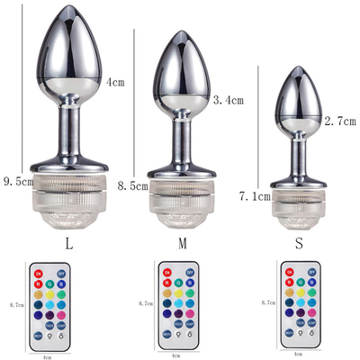 Mengubah warna Anus Pembesaran Anus Kaki Plug Dengan Remote Anal Light Up Plug Anal Plug Dengan Lampu Led