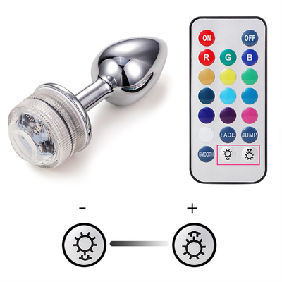 Mengubah warna Anus Pembesaran Anus Kaki Plug Dengan Remote Anal Light Up Plug Anal Plug Dengan Lampu Led