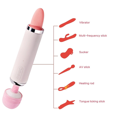 Dual Heed AV Tongue Licking Tongue Suction Vibrator Vagina Pussy Massage Vibrator Masturbasi Wanita