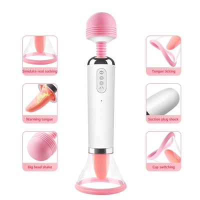 Dual Heed AV Tongue Licking Tongue Suction Vibrator Vagina Pussy Massage Vibrator Masturbasi Wanita