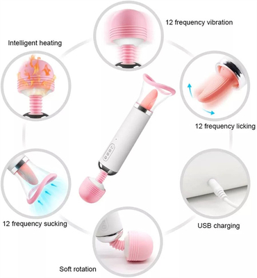 Dual Heed AV Tongue Licking Tongue Suction Vibrator Vagina Pussy Massage Vibrator Masturbasi Wanita