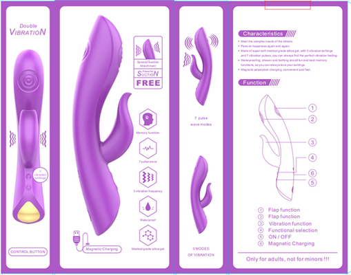 Hot Secret Recharger Vibrator dengan Fungsi Double Side Tap Vegina G Spot Rabbit Vibrator Adult Sex Toy untuk Wanita