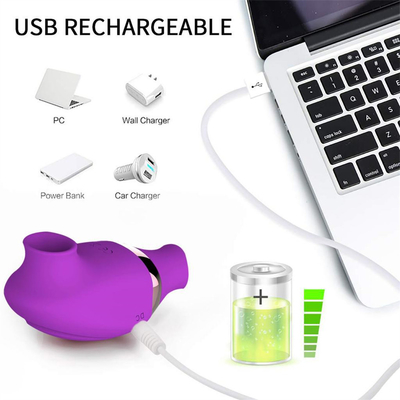 USB Rechargeable Silicone Nipple Menghisap Vibrator Klitoris Menjilat Vibrator Mainan Seks Untuk Wanita