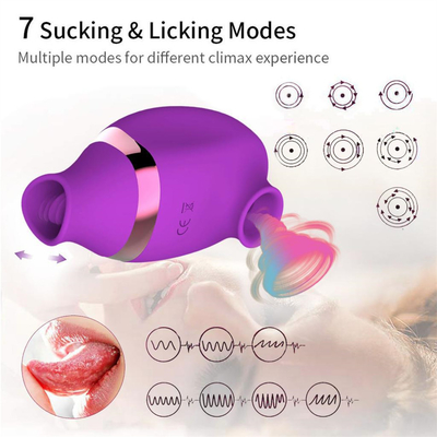 USB Rechargeable Silicone Nipple Menghisap Vibrator Klitoris Menjilat Vibrator Mainan Seks Untuk Wanita