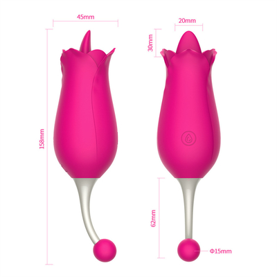 Double Heads Rose Vibrator Nipple Stimulasi Klitoris Pijat Vibrator Lipsing Pussy Vibrator Sex Toy Untuk Wanita