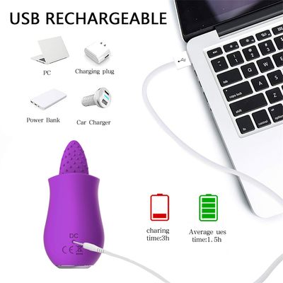 Kualitas tinggi silikon isi ulang portabel mawar lidah menjilat pijat vibrator untuk wanita