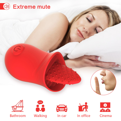 Kualitas tinggi silikon isi ulang portabel mawar lidah menjilat pijat vibrator untuk wanita