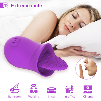Kualitas tinggi silikon isi ulang portabel mawar lidah menjilat pijat vibrator untuk wanita