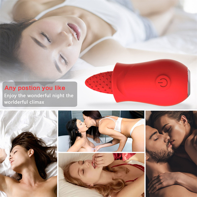 Kualitas tinggi silikon isi ulang portabel mawar lidah menjilat pijat vibrator untuk wanita