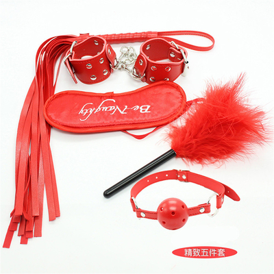 5pcs/set SM Products Bondage PU Kulit Fetish Kit Restraints Slave Sex Toy Bondage Kits Untuk Pasangan