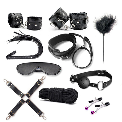 10pcs/set SM Produk Bondage PU Kulit Fetish Kit Pembatasan Perbudakan Mainan Seks Perbudakan Untuk Pasangan