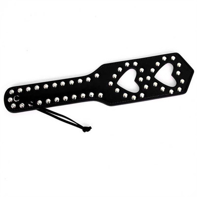 Rivets Double Hollow Heart Menampar Paddle Kulit Perbudakan Pelacur dihukum Paddle