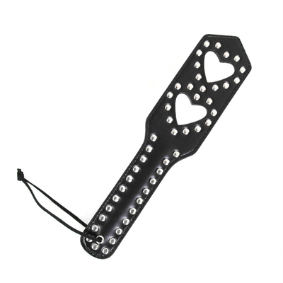 Rivets Double Hollow Heart Menampar Paddle Kulit Perbudakan Pelacur dihukum Paddle