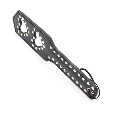 Rivets Double Hollow Heart Menampar Paddle Kulit Perbudakan Pelacur dihukum Paddle