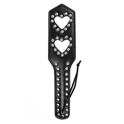 Rivets Double Hollow Heart Menampar Paddle Kulit Perbudakan Pelacur dihukum Paddle