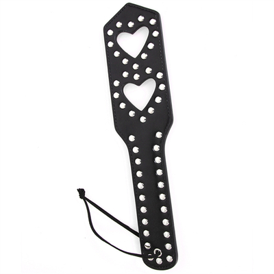 Rivets Double Hollow Heart Menampar Paddle Kulit Perbudakan Pelacur dihukum Paddle