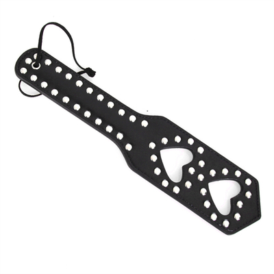 Rivets Double Hollow Heart Menampar Paddle Kulit Perbudakan Pelacur dihukum Paddle