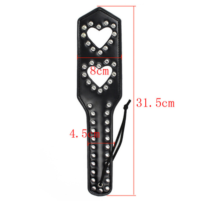 Rivets Double Hollow Heart Menampar Paddle Kulit Perbudakan Pelacur dihukum Paddle