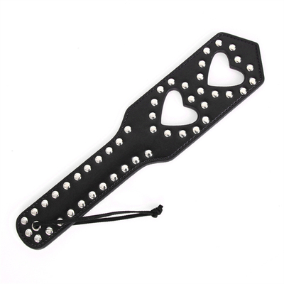 Rivets Double Hollow Heart Menampar Paddle Kulit Perbudakan Pelacur dihukum Paddle