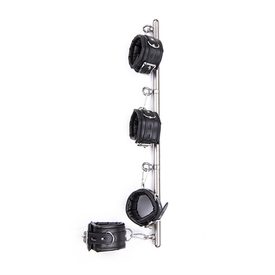 Spreader Bar PU Kulit Genggam & Ankle Cuff Produk Seks untuk Perbudakan Wanita