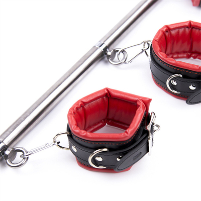 Spreader Bar PU Kulit Genggam & Ankle Cuff Produk Seks untuk Perbudakan Wanita