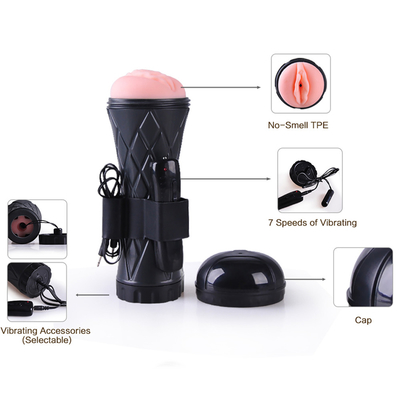 3D Vibrating Masturbasi Pussy Cup Mainan Seks Untuk Pria