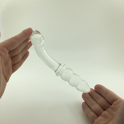 Glass Dildo Penis Kristal Anal Manik-manik Butt Plug Glass Dildo Untuk Wanita