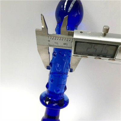 Glass Dildo Biru Prostat Massager Crystal Glass Dildo Mainan Seks Untuk Wanita