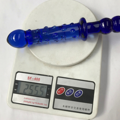 Glass Dildo Biru Prostat Massager Crystal Glass Dildo Mainan Seks Untuk Wanita