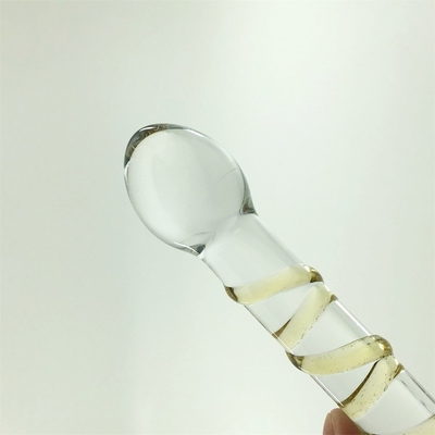 Dildos kaca berwarna-warni Dildos kaca kepala ganda Penutup pantat anal besar Dildos kaca pyrex untuk wanita