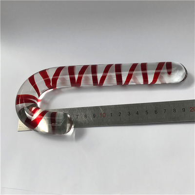 Natural curving Umbrella Handle Crystal Dildo Massage Wand Glass penis untuk orang dewasa Hadiah
