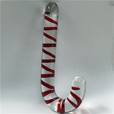 Natural curving Umbrella Handle Crystal Dildo Massage Wand Glass penis untuk orang dewasa Hadiah