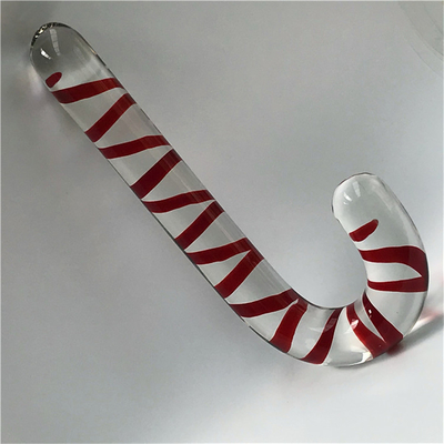 Natural curving Umbrella Handle Crystal Dildo Massage Wand Glass penis untuk orang dewasa Hadiah