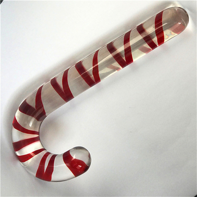 Natural curving Umbrella Handle Crystal Dildo Massage Wand Glass penis untuk orang dewasa Hadiah