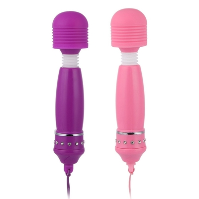 Vibrator pijat seks wanita bergetar mainan vagina av vibrator dengan berlian plastik untuk wanita cinta seks