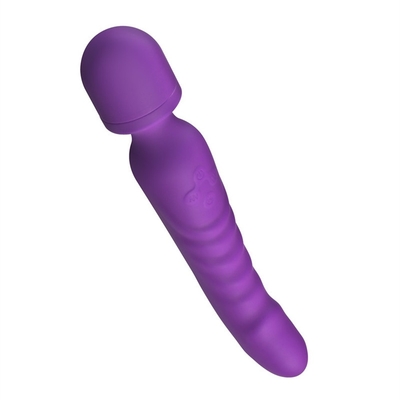 Pemanasan AV Wand Vibrator Pijat Waterproof Soft Dildo Vibrator Sex Toy Untuk Wanita
