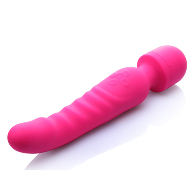 Pemanasan AV Wand Vibrator Pijat Waterproof Soft Dildo Vibrator Sex Toy Untuk Wanita